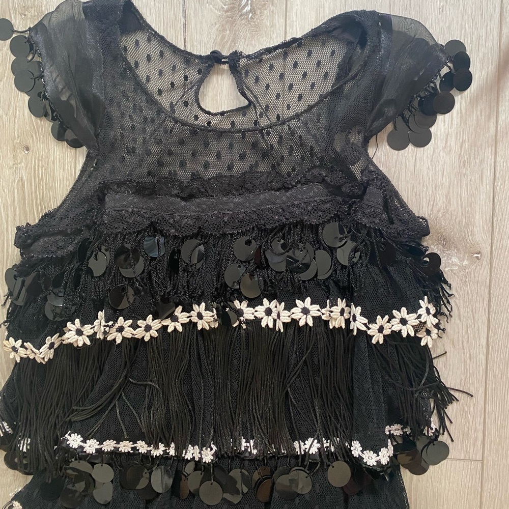 Vintage Tassel, Sequin and Floral Top